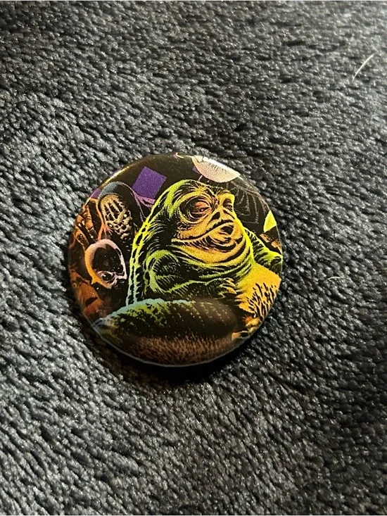 Star Wars Jabba the Hutt Button 1.25in Handmade Upcycled Comic - Picture 2 of 6